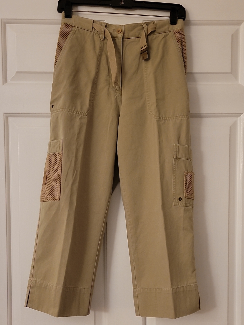 Ralph Lauren Women's Cropped Cargo Jeans in Light Khaki